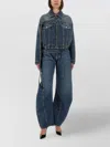 Jean Paul Gaultier Waistband Jacket With Pockets And Collar In Blue