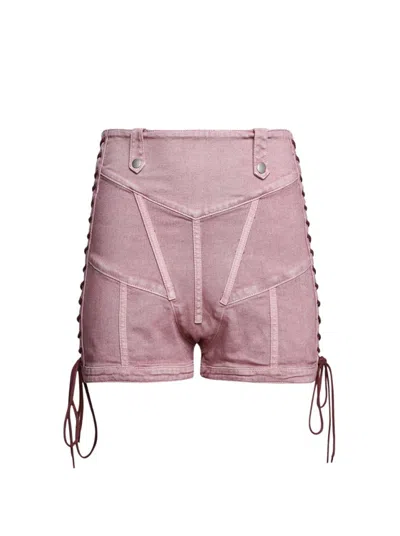 Jean Paul Gaultier Washed Laced Mini Shorts