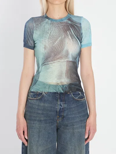 Jean Paul Gaultier Multicolour Polyamide T-shirts In Blue