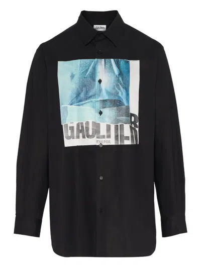 Jean Paul Gaultier Water Graphic-print Shirt In Black