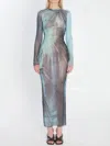 Jean Paul Gaultier Water Print Maxi Dress In Multi