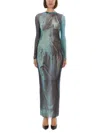Jean Paul Gaultier Multicolour Polyamide Dresses In Blue