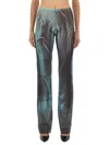 Jean Paul Gaultier Printed Flared-leg Mesh Trousers In Multi