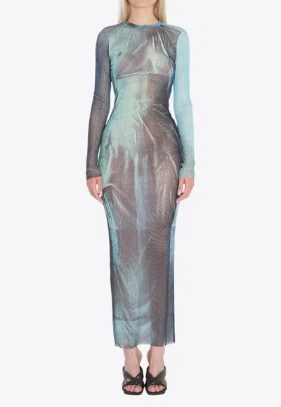 Jean Paul Gaultier Water Print Maxi Dress