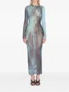 Jean Paul Gaultier Water Print Maxi Dress In Multi