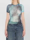 Jean Paul Gaultier Mesh Baby Printed Water Tee In Blue