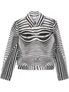 JEAN PAUL GAULTIER WHITE AND BLACK BODY MORPHING DENIM JACKET