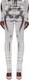 Jean Paul Gaultier White & Black 'the Squeletor' Lounge Pants In 0100 White/black