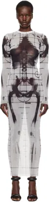 Jean Paul Gaultier Squeletor Maxi Dress In 0100 White/black