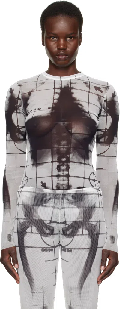 Jean Paul Gaultier Top Con Stampa Squeletor In White
