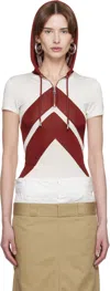 Jean Paul Gaultier The Chevrons T In 0128 White/burgundy