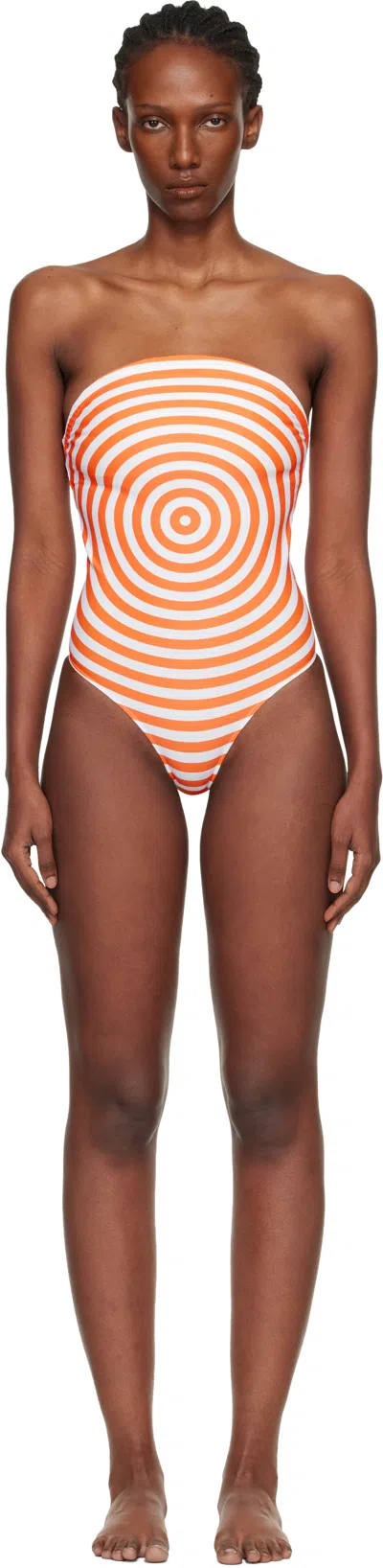 Jean Paul Gaultier White & Orange 'the Target' Bodysuit
