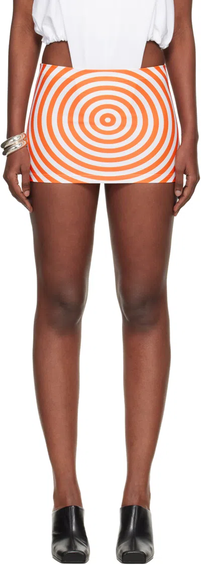 Jean Paul Gaultier White & Orange 'the Target' Miniskirt