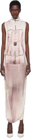 Jean Paul Gaultier Graphic-print Sleeveless Maxi Dress In 00-black