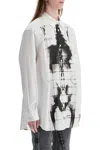 Jean Paul Gaultier White Cotton Shirt With Skeleton Print Front And Back In White/black (white)