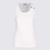 Jean Paul Gaultier Ribbed Texture Scoop Neck Sleeveless Top In White