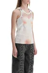 Jean Paul Gaultier Sheer Mesh Top Featuring Graphic Print