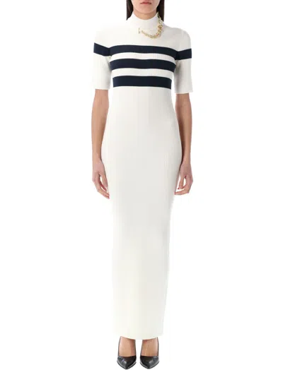 Jean Paul Gaultier White Fine-ribbed Maxi Dress