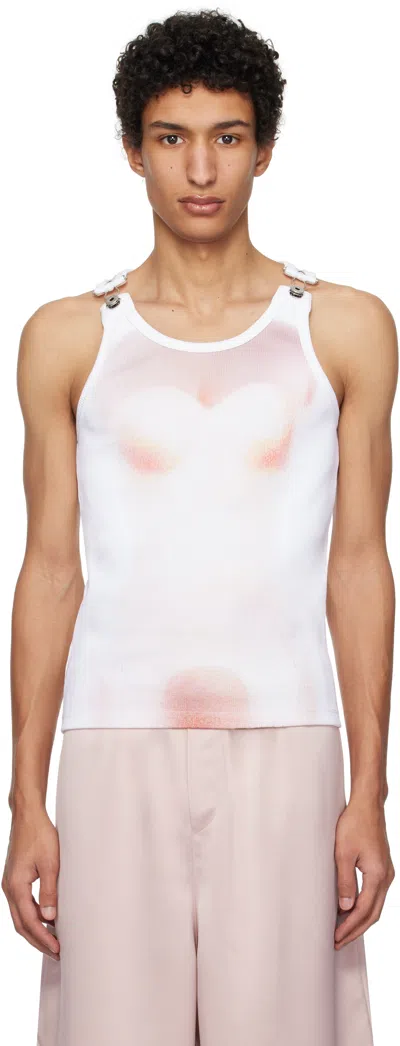 Jean Paul Gaultier White 'le Classique' Tank Top In 0120-white/palepink