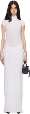 Jean Paul Gaultier White Light Viscose Jersey Sleeveless Maxi Dress In 11-optic White