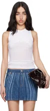 Jean Paul Gaultier White Light Viscose Jersey Tank Top In 11-optic White