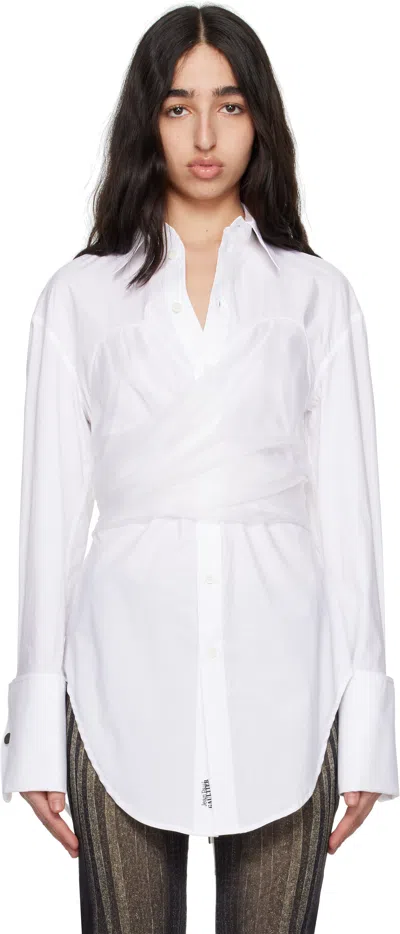 JEAN PAUL GAULTIER WHITE LONG DRAPED SHIRT