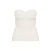 Jean Paul Gaultier White Merino Wool Ribbed Stretch Corset In Neutral