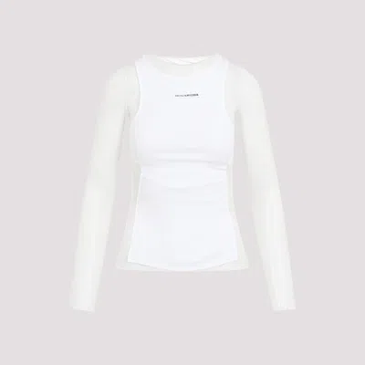 Jean Paul Gaultier Mesh Top With Rib Petit Grand Application In White