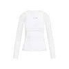 Jean Paul Gaultier Mesh Top With Rib Petit Grand Application In White