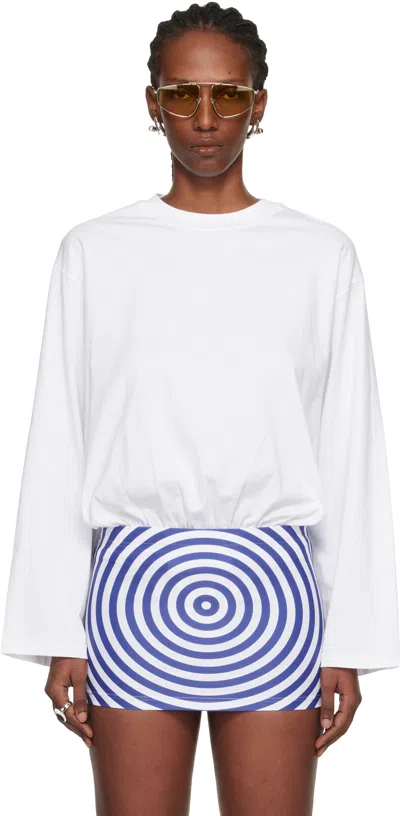 Jean Paul Gaultier White Mix Jersey Long Sleeves Bodysuit