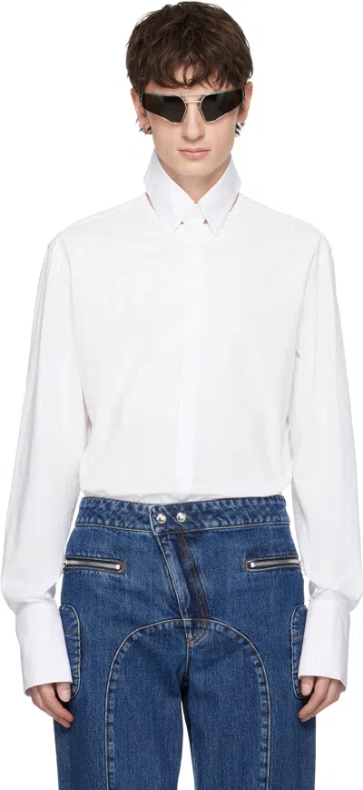 Jean Paul Gaultier White Open Fly Away Shirt