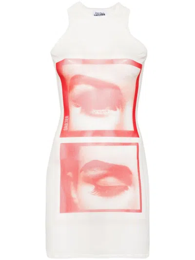 Jean Paul Gaultier Graphic-print Dress In White