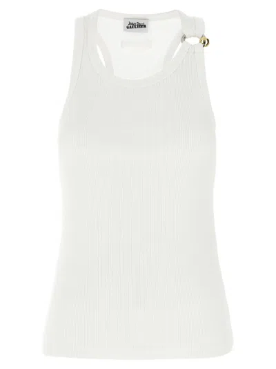 JEAN PAUL GAULTIER WHITE PIERCING TANK TOP
