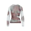Jean Paul Gaultier Women Blurry Roses Medaillon Print Mesh Boat Neck Top In Multi