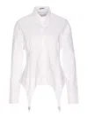 Jean Paul Gaultier Collared Long Sleeve Shirt With Unique Hem In White