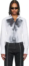 Jean Paul Gaultier White Printed Body Dust Shirt In Multi