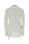 Jean Paul Gaultier White Stretch Poplin Shirt In Gray