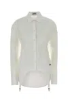 Jean Paul Gaultier White Stretch Poplin Shirt In White