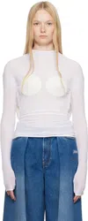 Jean Paul Gaultier White 'the Backless Conical' Top In 1103-optic White/ecr