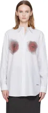 Jean Paul Gaultier Floral-print Cotton-poplin Shirt In White