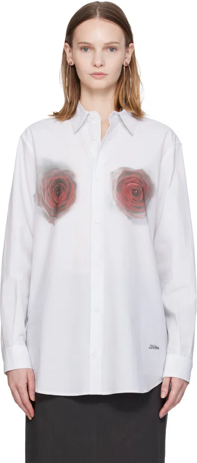 Jean Paul Gaultier White 'the Blurry Roses Print' Shirt
