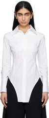 Jean Paul Gaultier Poplin Bodysuit In 01-white