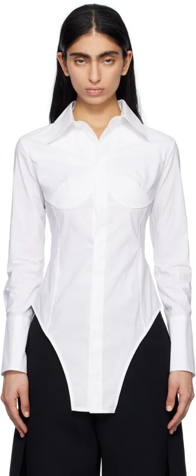 JEAN PAUL GAULTIER WHITE 'THE BODYSUIT' SHIRT