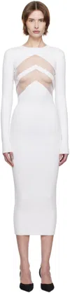 Jean Paul Gaultier White 'the Chevrons' Midi Dress In 01 White