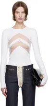 Jean Paul Gaultier White 'the Chevrons' Sweater In 01 White