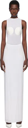 Jean Paul Gaultier Conical Maxi Dress In 1103-optic White/ecr