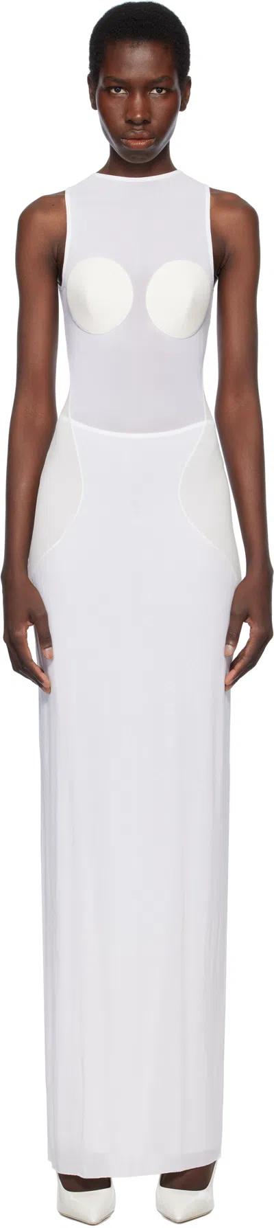 JEAN PAUL GAULTIER WHITE 'THE CONICAL' MAXI DRESS