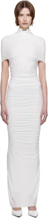 Jean Paul Gaultier Stretch-jersey Fringed Maxi Dress In 0100 White/black