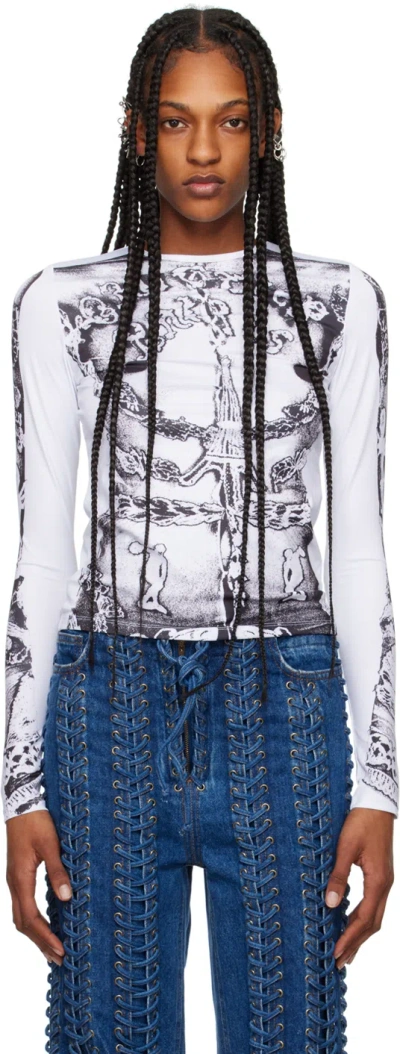 Jean Paul Gaultier White 'the Gaultier Paris' Long Sleeve T-shirt