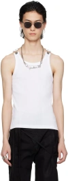 JEAN PAUL GAULTIER WHITE 'THE STRAPS' TANK TOP